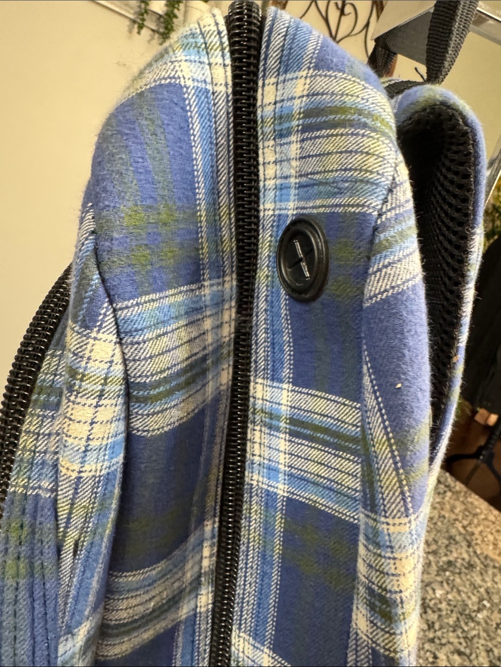 Backpacker Blue Plaid full size Backpack with Matching Cap NWT - Picture 6 of 15